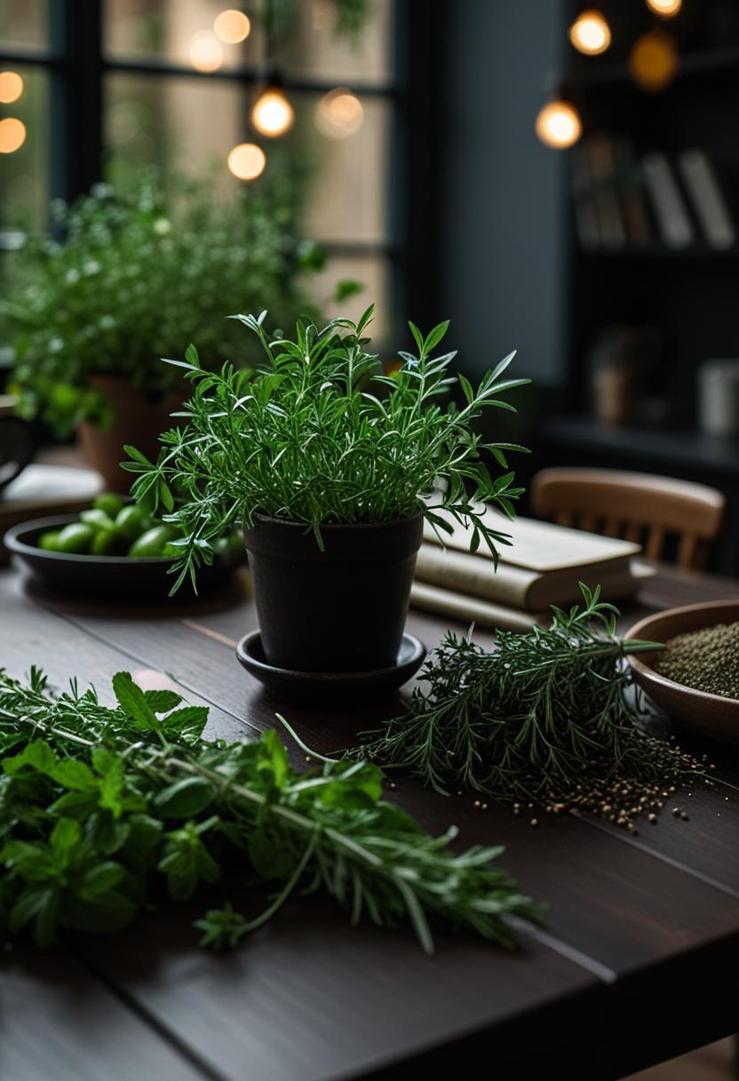 Misty moonlight casts a soft glow over stacked books.
