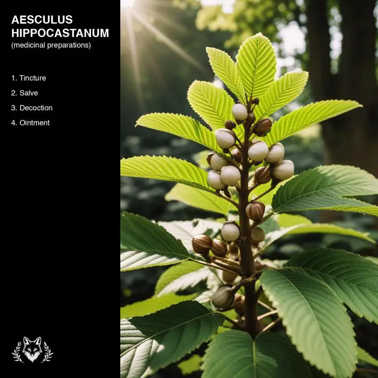 preparations of Aesculus hippocastanum