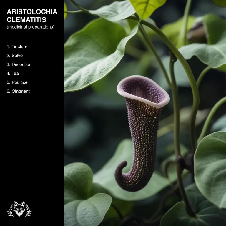 preparations of Aristolochia clematitis