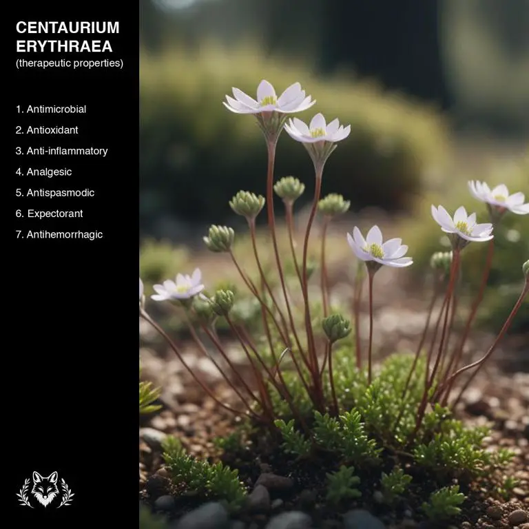 properties of Centaurium erythraea