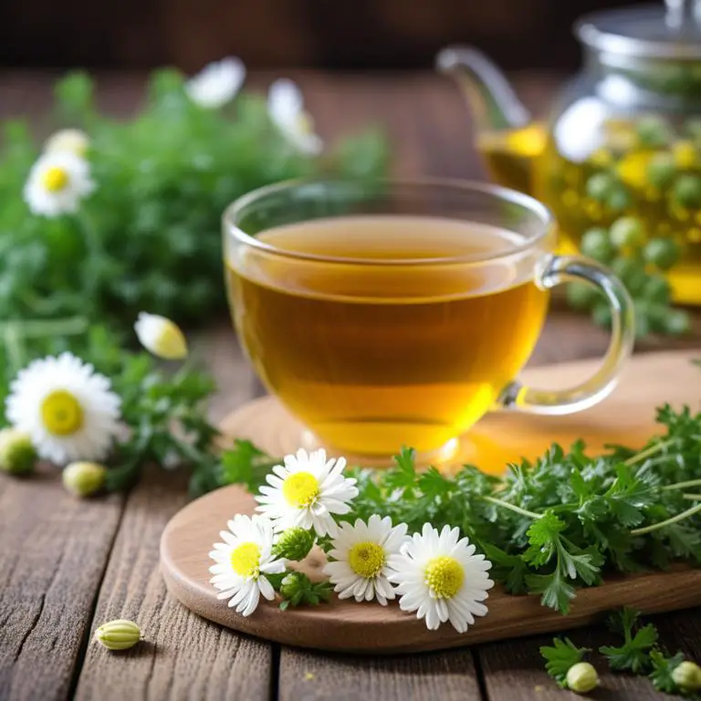 tea made with Chrysanthemum parthenium