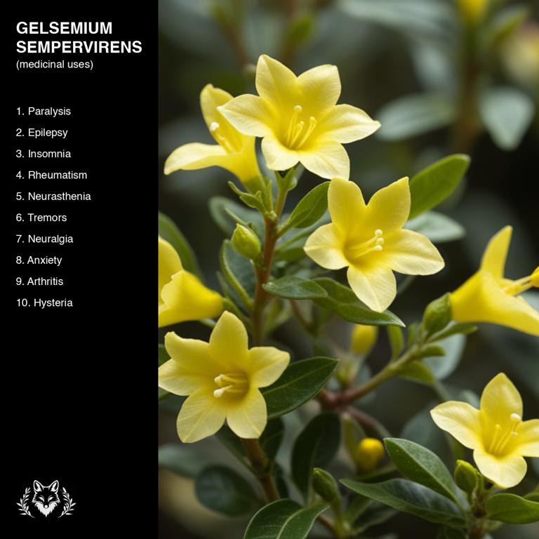 uses of Gelsemium sempervirens