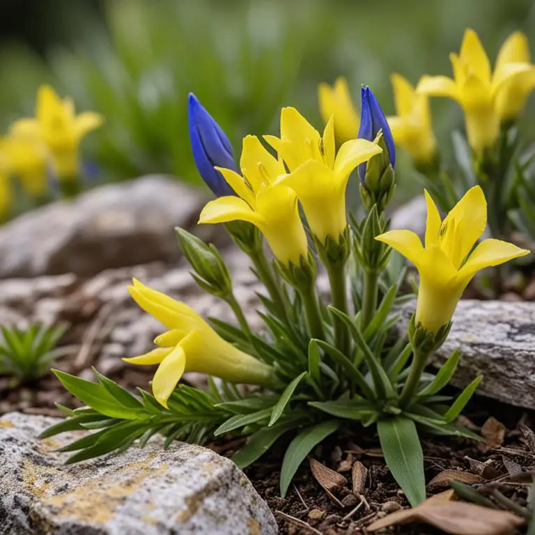 Gentiana lutea plant