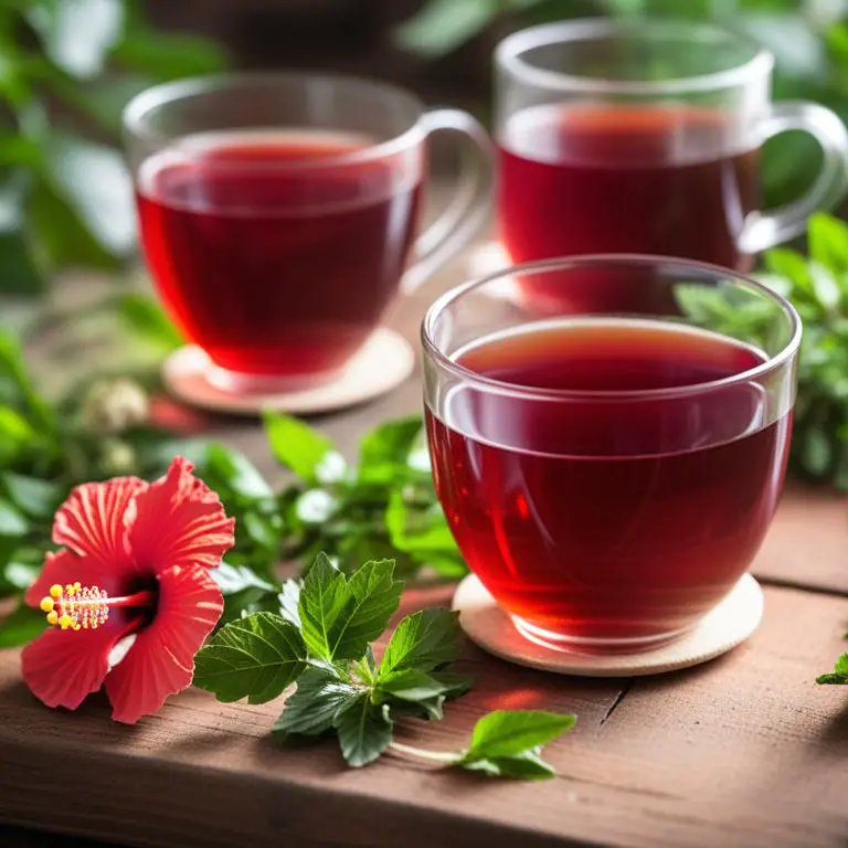 tea made with Hibiscus sabdariffa