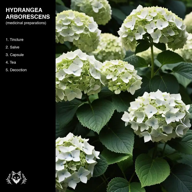 preparations of Hydrangea arborescens