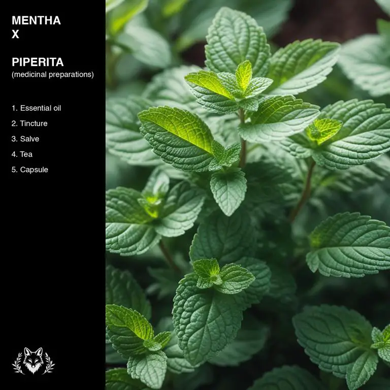 preparations of Mentha x piperita