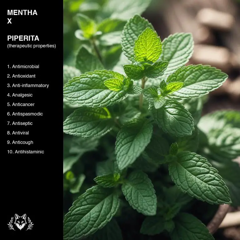 properties of Mentha x piperita