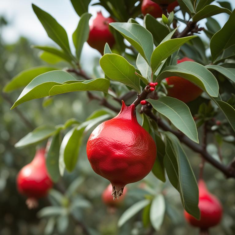 Punica granatum plant