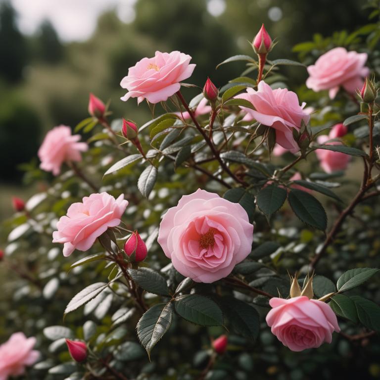 Rosa rubiginosa plant