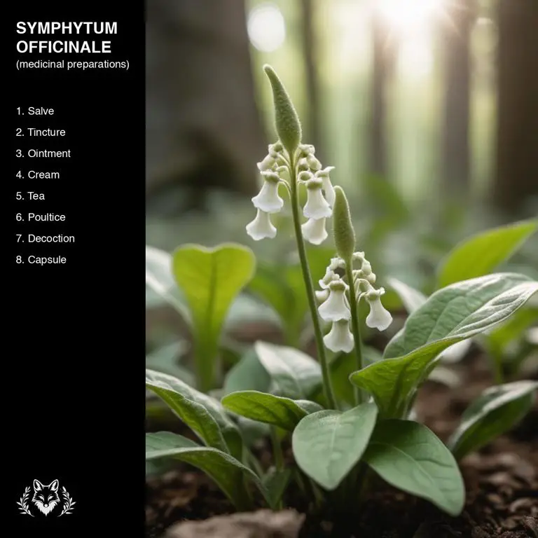 preparations of Symphytum officinale