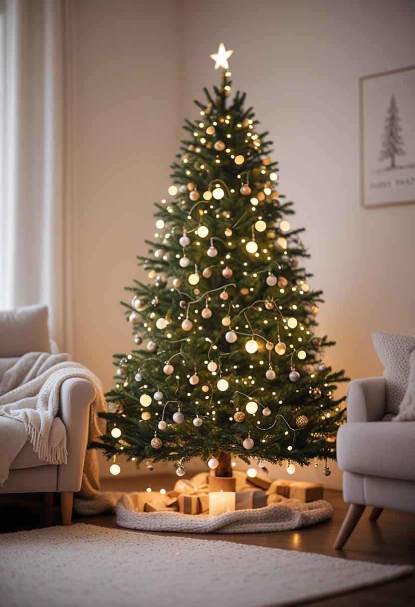 A cozy tree with soft lights and healing vibes.