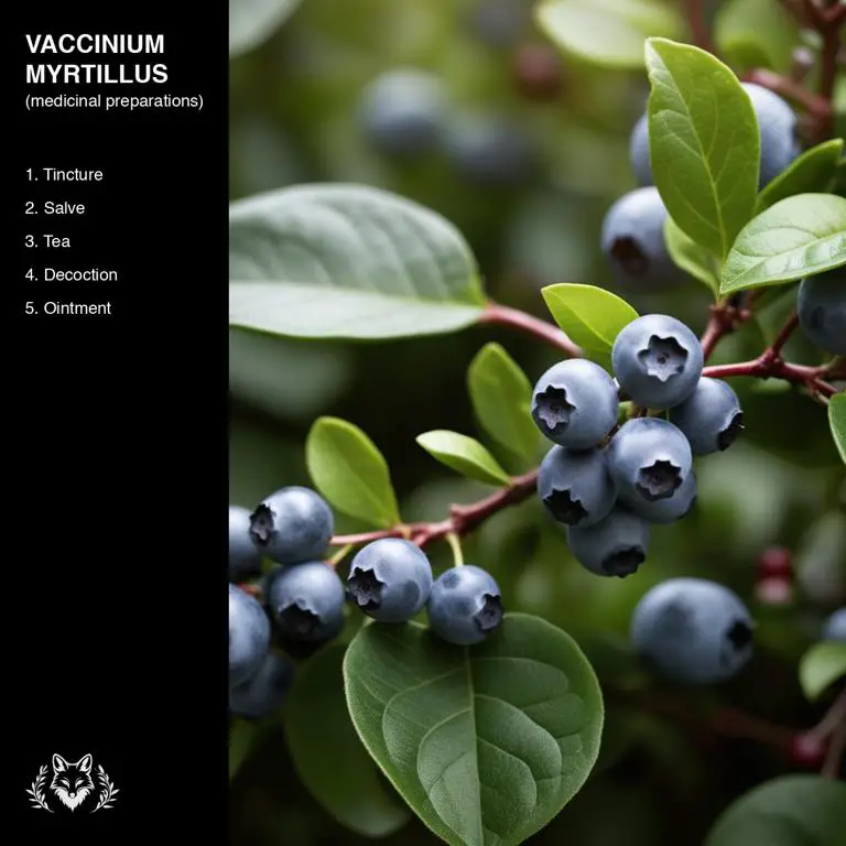 preparations of Vaccinium myrtillus