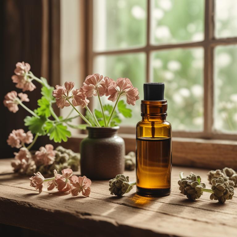 herbal essential oils with Pelargonium graveolens