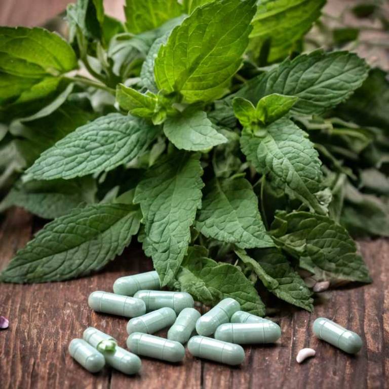 herbal capsules for back-pain Mentha x piperita