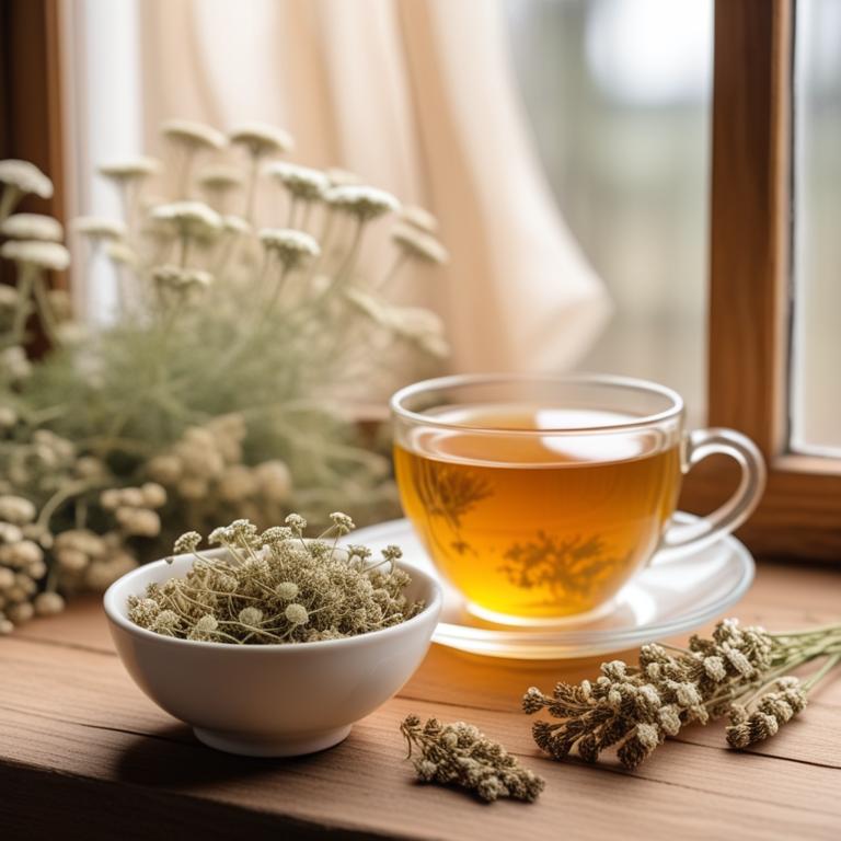 Achillea millefolium herbal teas for sore throat