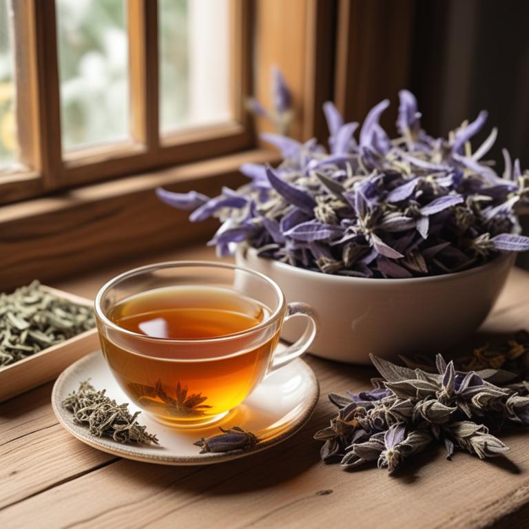 Salvia officinalis herbal teas for sore throat