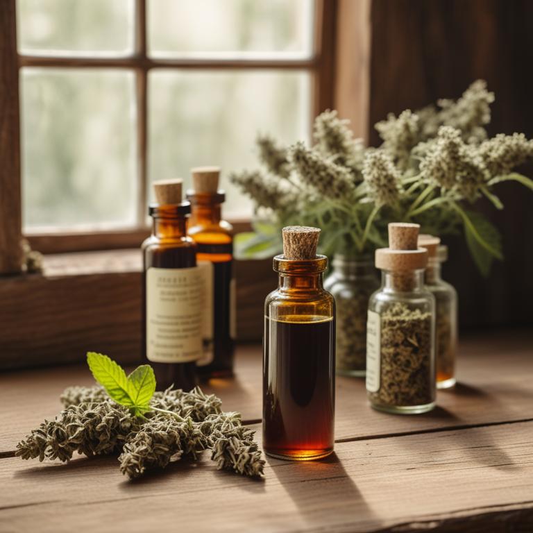 herbal tinctures with Ocimum basilicum